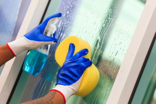 Commercial cleaner maintaining an office space in Bayswater