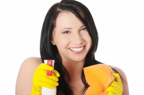 Professional cleaner maintaining a Bayswater meeting room