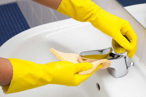 Cleaning team maintaining a Bayswater apartment living area